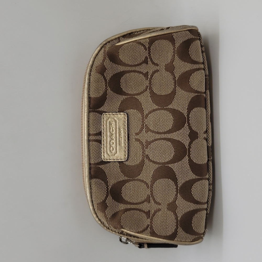 Coach Signature Khaki Makeup Bag